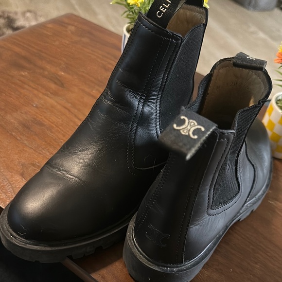 Celine Black Leather Chelsea Boots - Picture 1 of 6